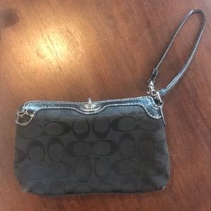 Coach brand wristlet black